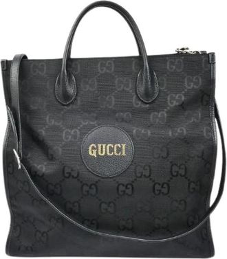 Gucci Pre-owned Off The Grid Nylon Leather 2way Schoudertas - Heren - Vintage Shopper - Zwart - ONE Size - Nylon - Vintage