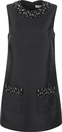 Self Portrait Black Taffeta Embellished Trim Jacket