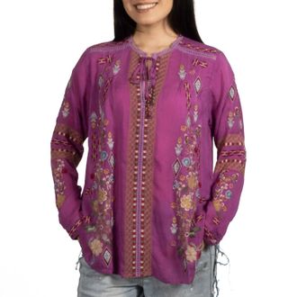 Johnny Was Paulina Shirt Eli In Purple Wine