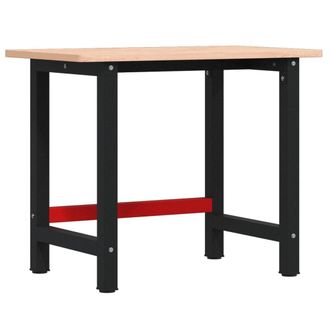 vidaXL Vidaxl Banco Lavoro 100x60x81,5 Cm Legno Massello Faggio Rettangolare