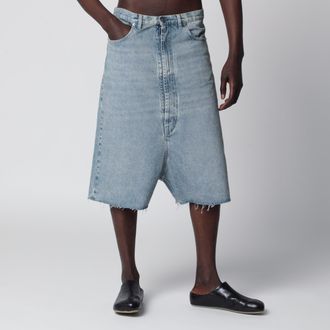 Maison Margiela Low-crotch denim bermuda shorts in ice blue