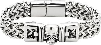 Bruno Banani Edelstahlarmband »Schmuck Geschenk Armschmuck Edelstahl mit Totenkopf-Motiv«