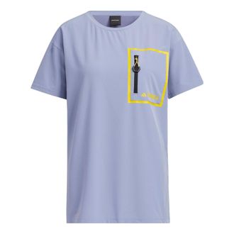 adidas (WMNS) adidas National Geographic T-Shirt Asia Sizing Purple Yellow IC1996