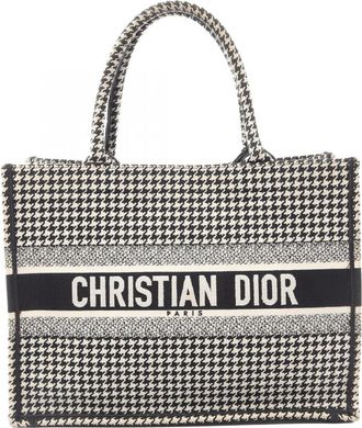 Dior Black Ivory Canvas Handbag Tote Bag (Pre-Owned)