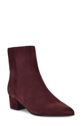 Nine West Maribu Pointed Toe Bootie in Dark Red Suede at Nordstrom, Size 7.5