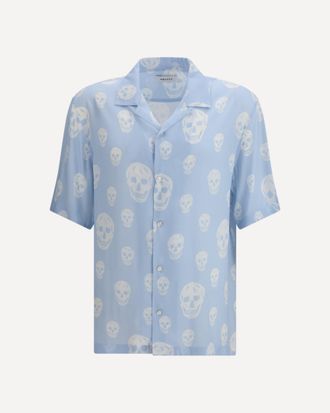 Alexander McQueen Skull-printed Hawaiian Shirt Male 16.5