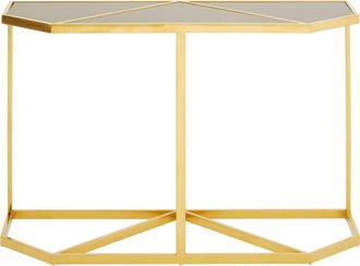 Premier Housewares Elegant Design Black Tempered Glass Console Table, Sturdy Hallway Table, Durable Modern Console Table