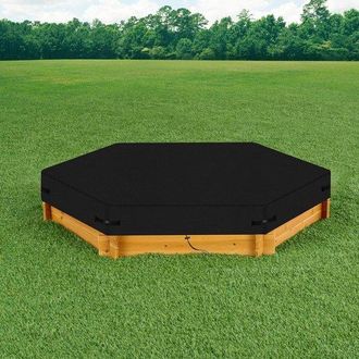 OEM Cubierta Para Arenero - Hexagonal, Oxford 600d, Impermeable (negra, 230x200x20cm)