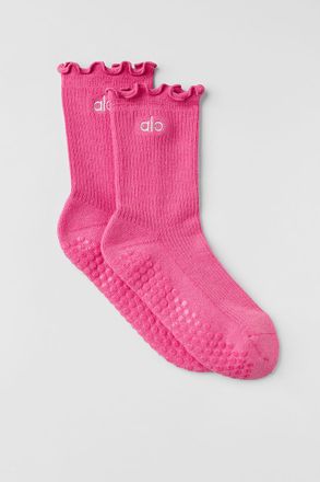 Alo | Lettuce Edge Grip Socks in Paradise Pink, Size: Medium/Large