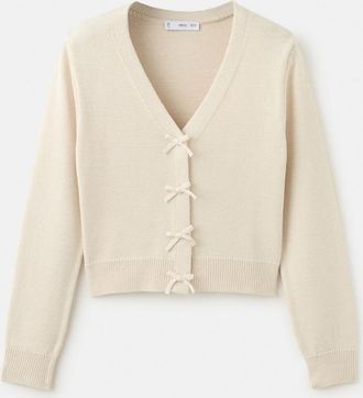 Mango Cardigan maglia fiocchi grezzo - Donna - XS - MANGO