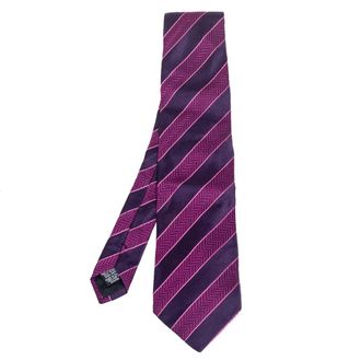 HUGO BOSS Boss By Hugo Boss Purple Striped Silk Tie