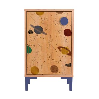 Really Nice Things Mesita 1 puerta color roble impresión espacio