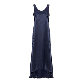 Off-white Mouwmloze Jurk - Dames - Maxi kleedjes - Blauw - L - Satijn - Kleedjes