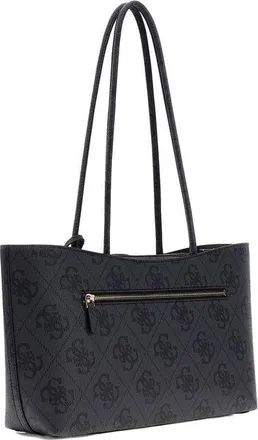 Guess Womens Tote Bag Coal Logo Polyurethane - Tote-Bags