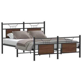 Berkfield Home Bed Frame without Mattress Brown Oak 140x200 cm Engineered Wood