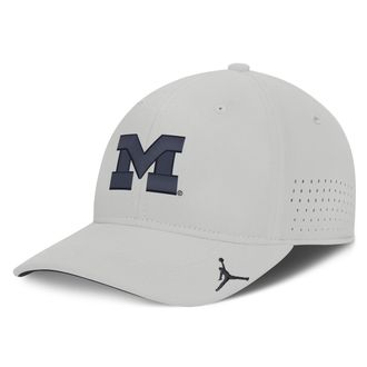Nike Mens Michigan Sideline Practice Jordan Brand Dri-FIT College Hat in Grey | JC5B0BBMWN-3XB