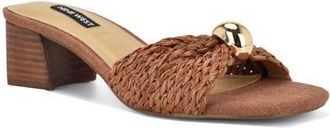 Nine West Gerry Block Heel Sandal in Medium Brown at Nordstrom, Size 9.5