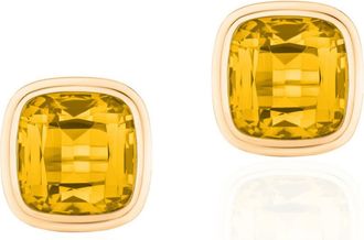 Goshwara Manhattan Cushion Cut Stud Earrings in Yellow at Nordstrom