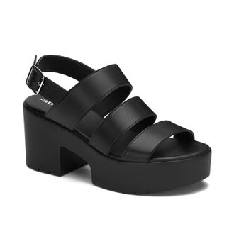 Andrea Womens Fashion Platform Sandals In Black