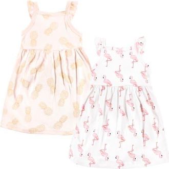 Hudson Baby 2Pk Sleeveless Dress in Flamingo Pineapple at Nordstrom, Size 18-24M