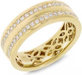 Allurez 0.86ct 14k Yellow Gold Diamond Mens Band