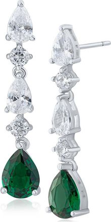 Kenneth Jay Lane Cubic Zirconia Drop Earrings in Green/Silver at Nordstrom Rack