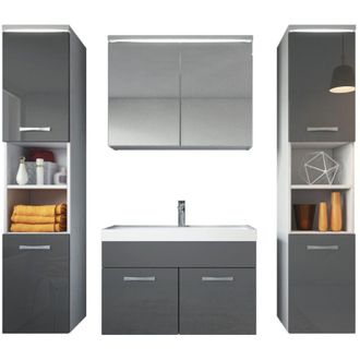 Badplaats Badplaats Conjunto De Muebles De Ba&ntilde;o Paso Xl 80 X 40 Cm - Gris