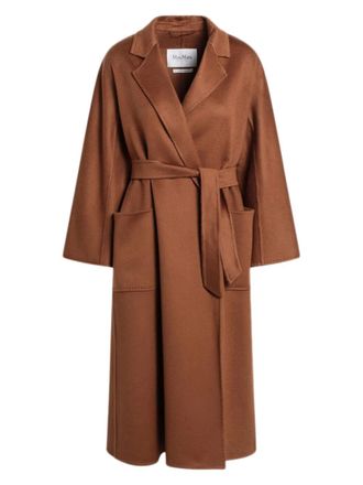 Max Mara Cappotto con cintura e tasca con patta - Marrone