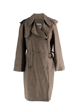 Hermès Hermès Vintage Brown Linen Blend Trench Size M