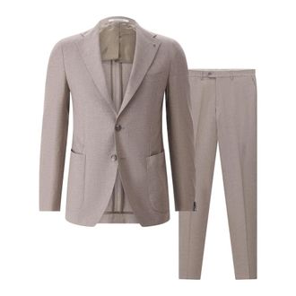 Tagliatore Single Breasted Suits, male, Brown, Size: 2XL Single-Breasted Coats