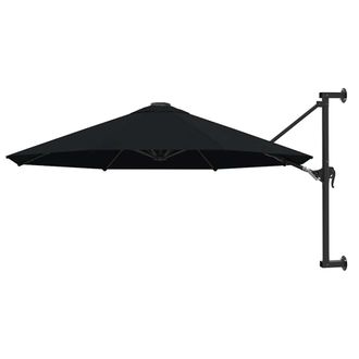 vidaXL Vidaxl - Sombrilla De Pared Con Palo De Metal Negro 300 Cm
