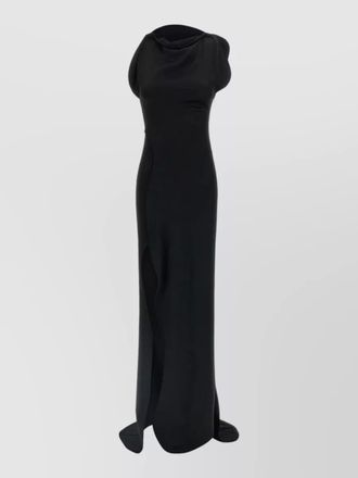 Victoria Beckham carla draped neckline sleeveless floor length gown