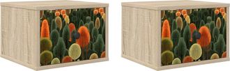 vidaXL Mesita De Noche De Pared Zaandam 2 Uds. Roble Sonoma Vidaxl