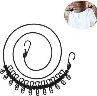 No Brand Tendedero Port&aacute;til, 1 Unidad. Tendedero De Viaje, Cuerda Ajustable, Retr&aacute;ctil Y Resistente Al Viento Con 12 Clips De Hilo Y Hebilla Antideslizante Par