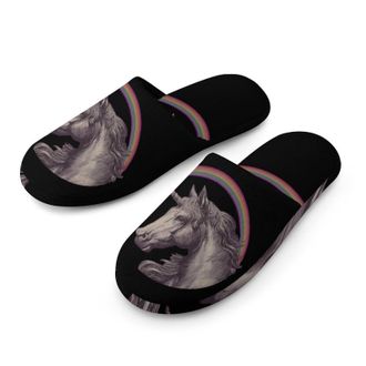 Generic 70s Unicorm Rainbow Mens House Slippers Slip Indoor Slipper On Shoes Warm Outdoor
