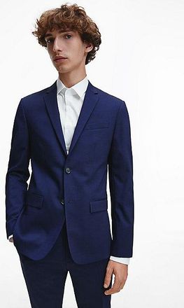 Calvin Klein Slim Single-breasted Wool Stretch Blazer - Calvin Klein - Blue - Men - 46