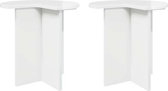 vidaXL Mesa Lateral 2 Uds. Brillante &Oslash; 39 X 38 Cm Madera De Ingenier&iacute;a Vidaxl