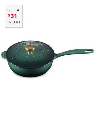 LE CREUSET Holly Collection Traditional Round Saucier With $31 Credit