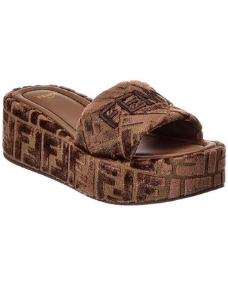 Fendi Fendi Sunshine Velvet Platform Sandal