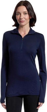Icebreaker Merino 260 Tech Long Sleeve Half Zip Womens Clothing Midnight Navy : LG, Wool