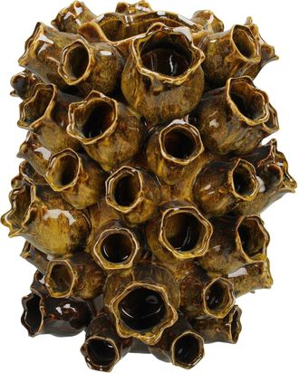 Schubiger M&ouml;bel Vase Keramik Senfgelb B: 27 cm