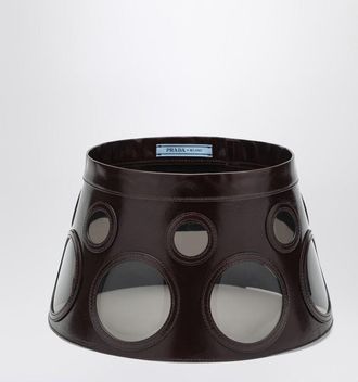 Prada Visor brown in leather and plexiglass