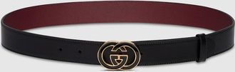 Gucci Belt With Interlocking G Buckle, Black, Leather