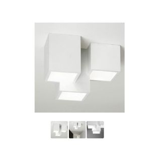 Trade Shop Trade Shop - Lampadario Plafoniera Lampada A Soffitto 3 Cubi Gesso Portalampada Gu10 Gs-c06-3