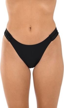 Citrus Solid Shirred Side Bikini Bottoms in Black at Nordstrom, Size X-Small