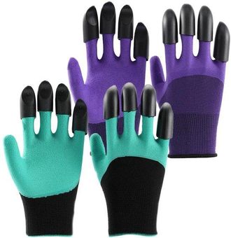 OEM Guantes De Jardiner&iacute;a Con Garras - Guantes De Trabajo Y Para Cavar - Jardiner&iacute;a Y Plantaci&oacute;n - 2 Pares Con 8 Garras - Talla Universal