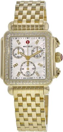 Michele Deco Diamond 18k Gold Plated Womens Watch MWW06A000777