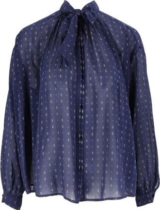Forte_Forte My Shirt - Dames - Blouses - Blauw - S - Katoen - Overhemden