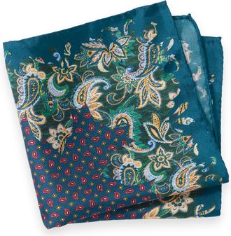 Paul Fredrick Paisley Silk Pocket Square