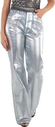 Paco Rabanne Ladies Straight Leg Metallic Denim Jeans, Waist Size 24